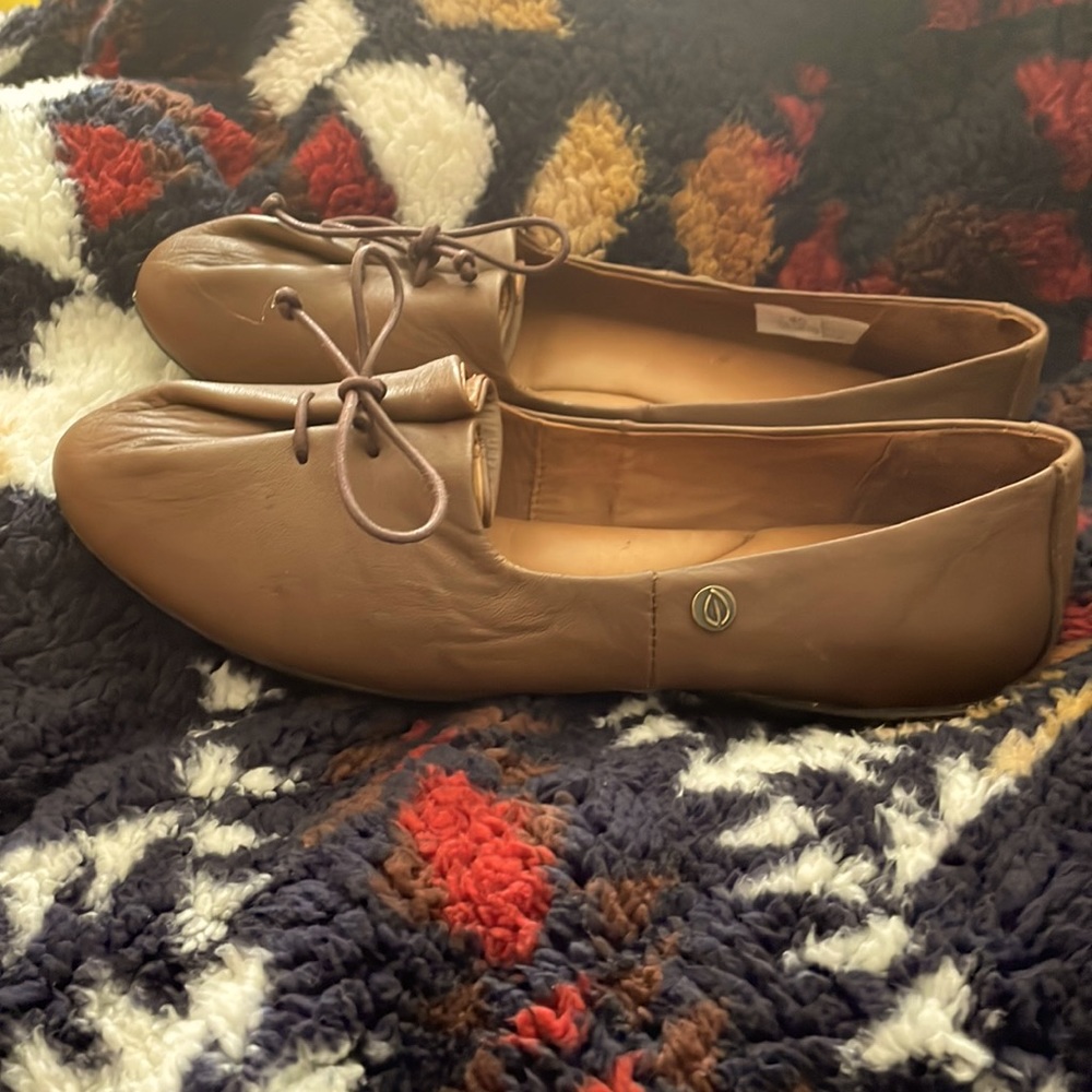 Sergio Tomani Bardot‎ brown leather flats